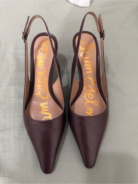 Sam Edelman Leather Pointed Slingback Heels